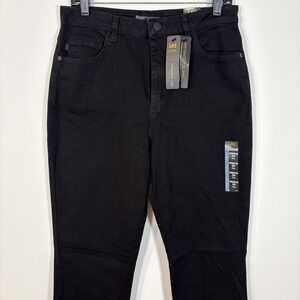 Lee Black Denim Jean Instantly Slim Classic Relaxed Fit Straight 10 Tall NWT